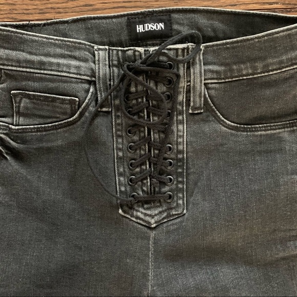 NEW Hudson Bullocks High Waist Lace Up Flare Jeans Size 23 Size 24 - Picture 7 of 13